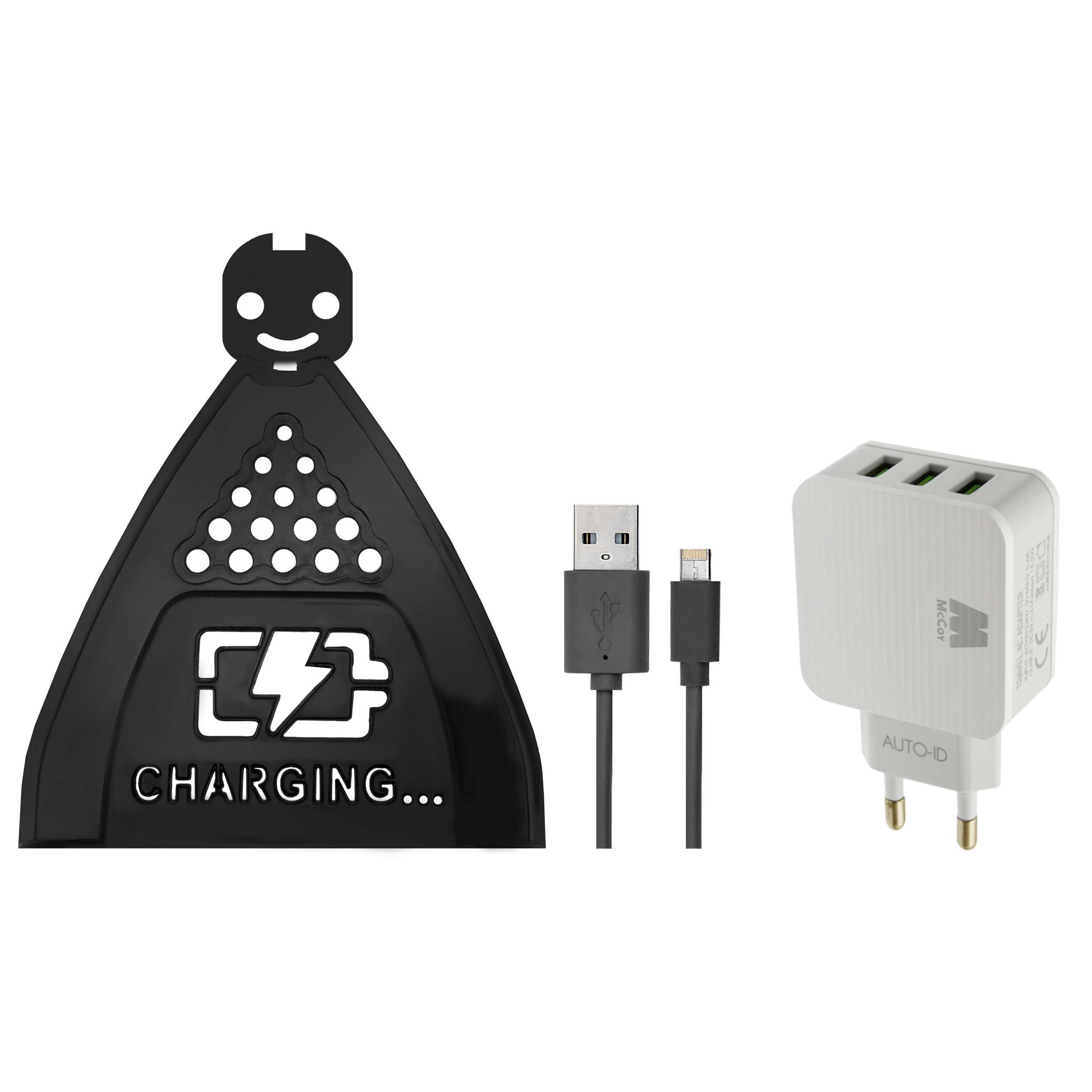 پایه نگهدارنده شارژر موبایل مدل Hng 0229 به همراه شارژر دیواری و کابل تبدیل USB به لایتنینگ/microUSB