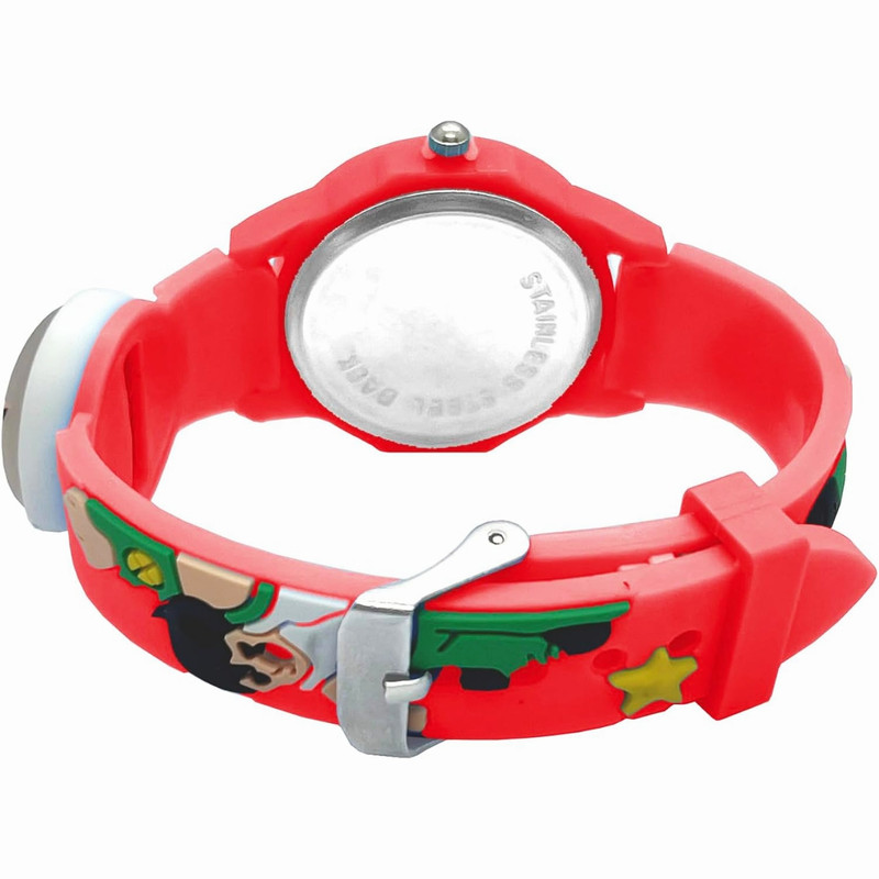 ساعت  مچی عقربه ای پسرانه مدل چراغدار بند سیلیکونی ضد حساسیت طرح بن‌تن کد 4