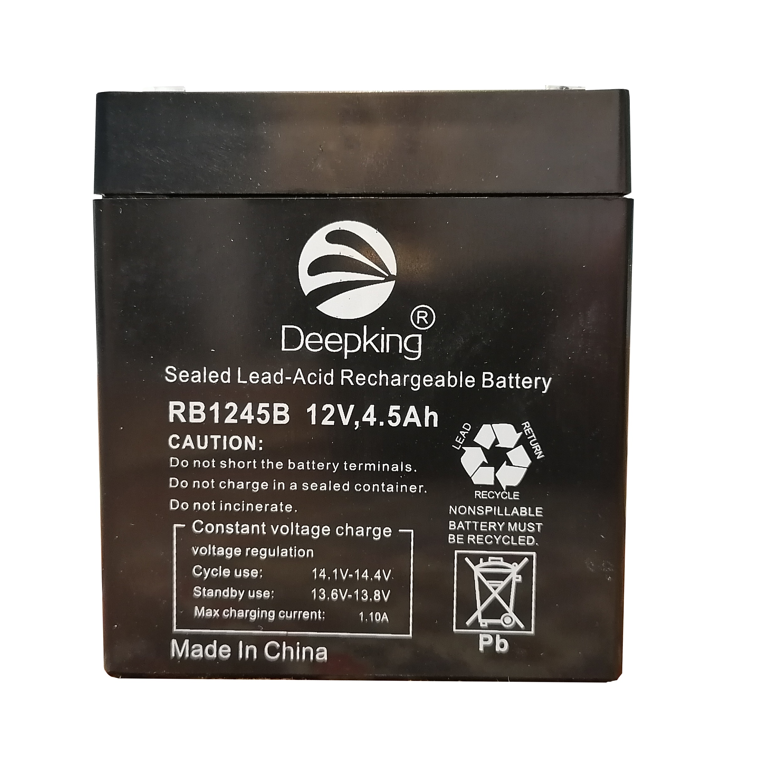 باتری یو پی اس 12 ولت 4.5 آمپر دیپ کینگ مدل RB1245B بسته 10 عددی