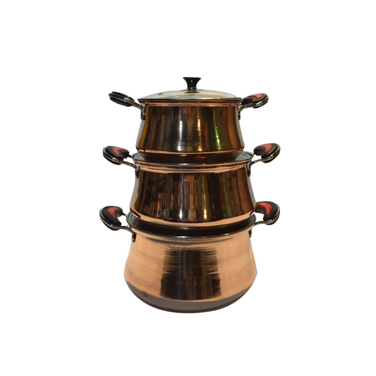 Copper saucepan, 3-piece set, Model KOMAJDAN 