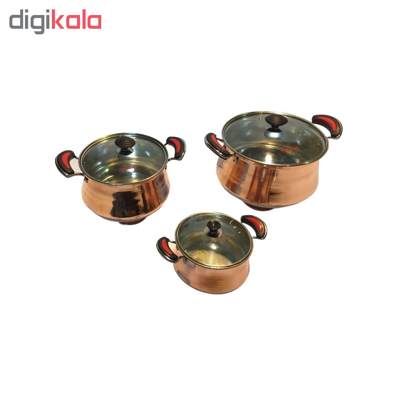 Copper saucepan, 3-piece set, Model KOMAJDAN 