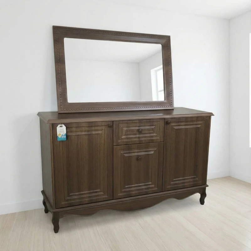 عکس شماره 2 : آینه و کنسول آرچین چوب طول 140 سانتی متر مدل کلاسیک پایه چوبی