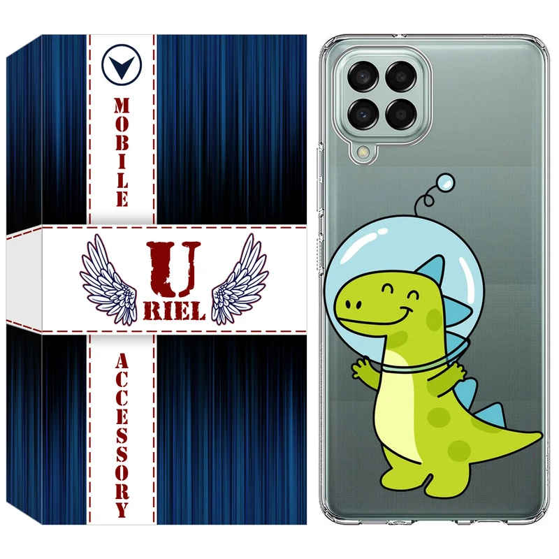 کاور یوریل قاب مدل Clear کد 62 طرح دایناسور فضانورد مناسب برای گوشی موبایل سامسونگ Galaxy A12 / A12 Nacho / M12 / F12