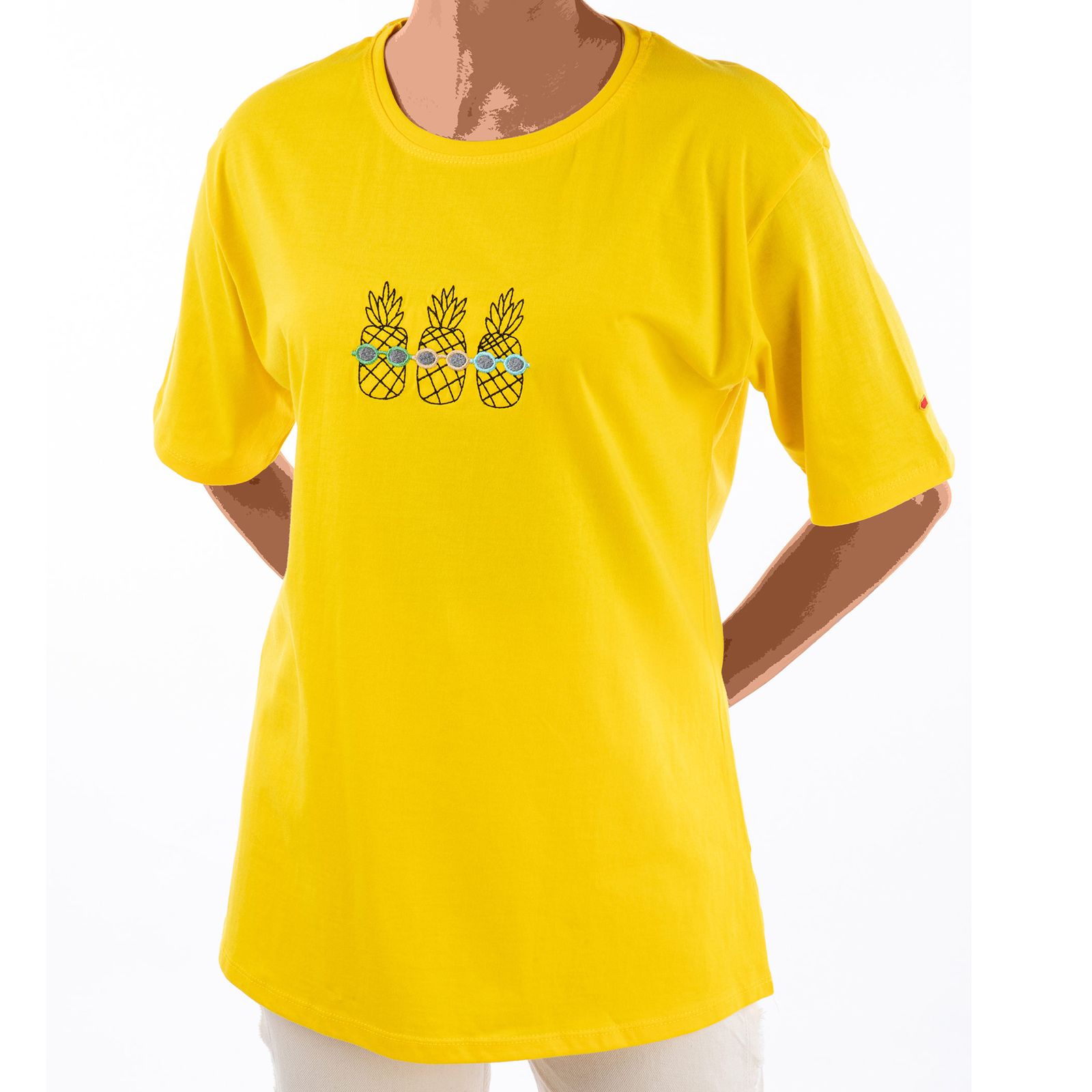 تی شرت آستین کوتاه دخترانه مادر مدل pineapple رنگ زرد -  - 3