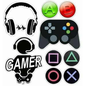 برچسب طرح گیمر GAMER کد 708 مجموعه 9 عددی