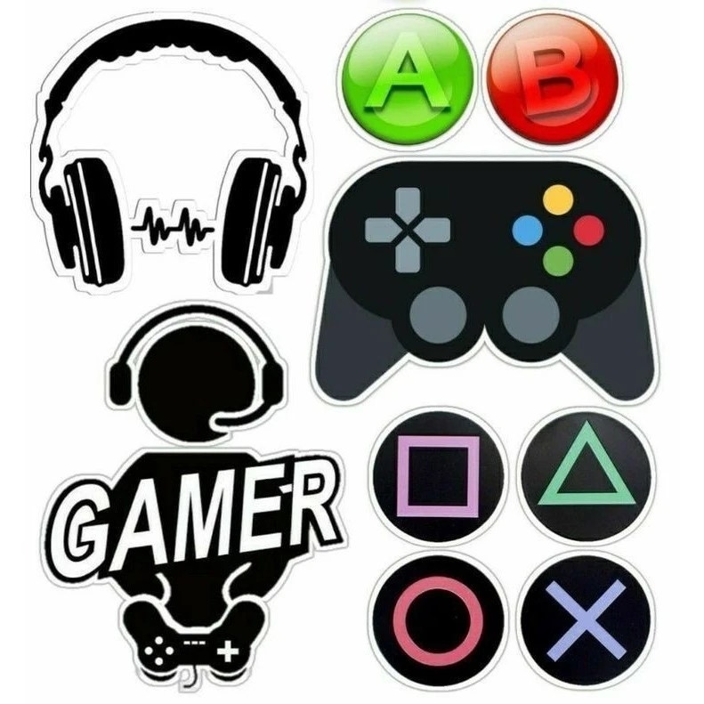 برچسب طرح گیمر GAMER کد 708 مجموعه 9 عددی