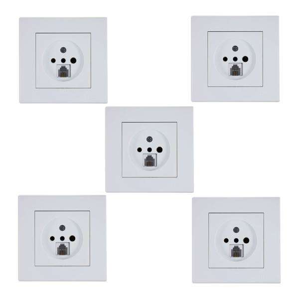 پریز تلفن پارت الکتریک مدل تابش کد 5183 بسته 5 عددی