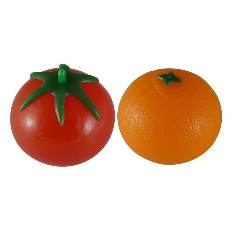 توپ بازی ضد استرس دنیای سرگرمی های کمیاب طرح گوجه و پرتغال مدل DSK-A412 مجموعه 2 عددی