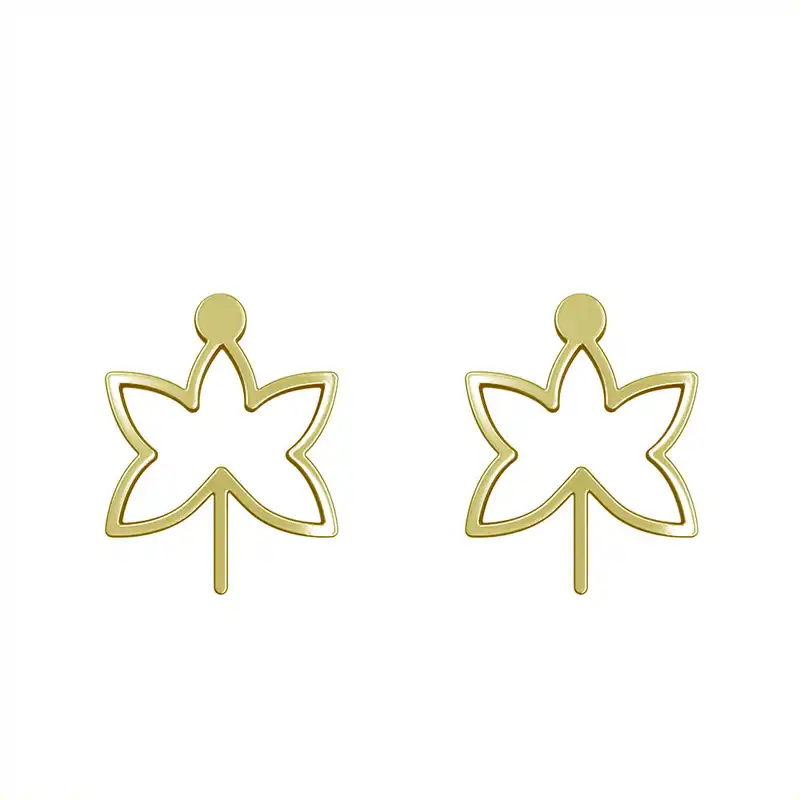 گوشواره طلا 18 عیار زنانه مدوپد مدل برگ کد GA1-16031