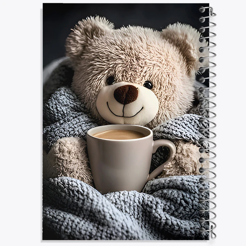 دفتر ژورنال نویسی 50 برگ خندالو مدل نقطه ای طرح خرس بامزه کد F8491