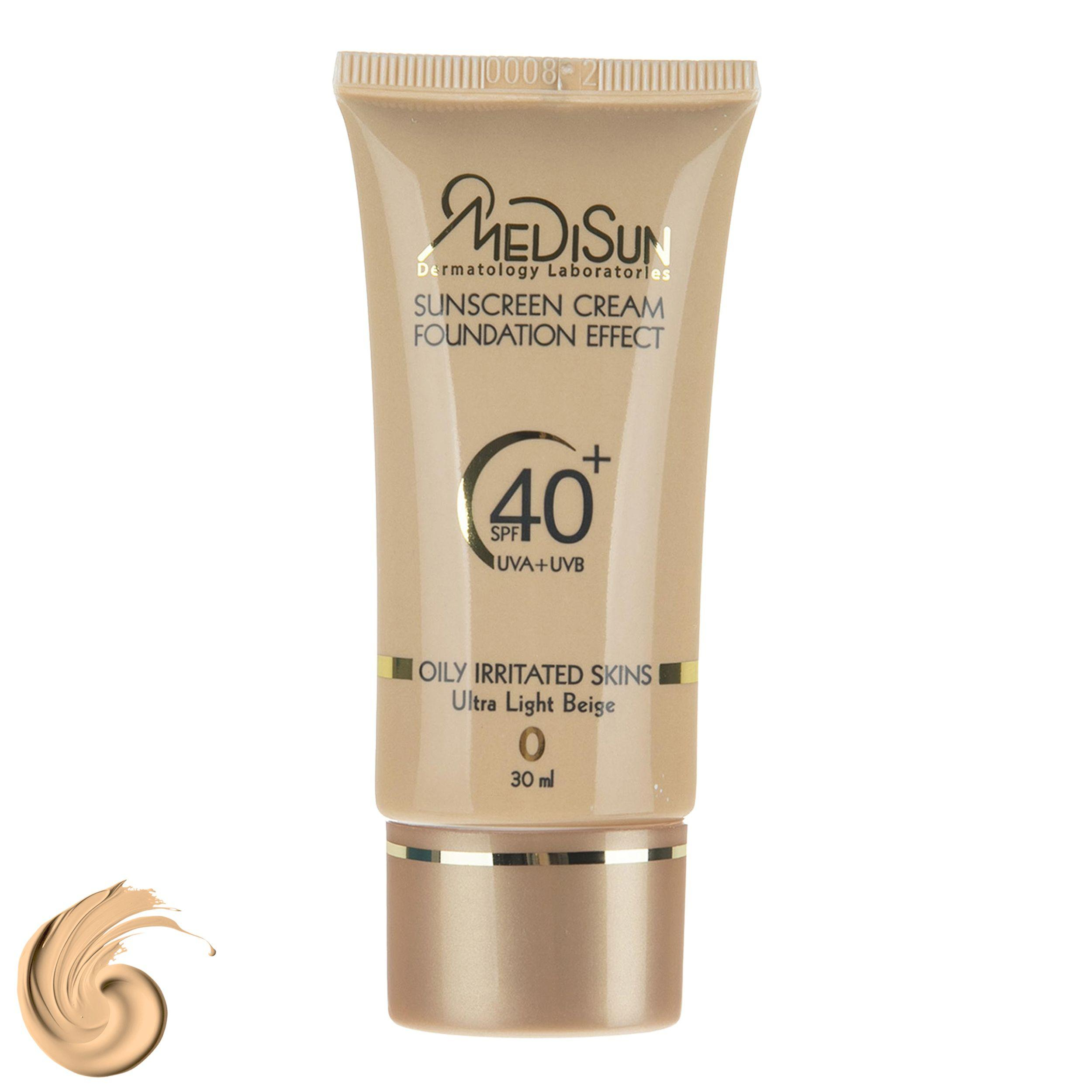 کرم ضد آفتاب رنگی مدیسان مدل Ultra Light Beige SPF 40 مناسب پوست های چرب حجم 30 میلی لیتر