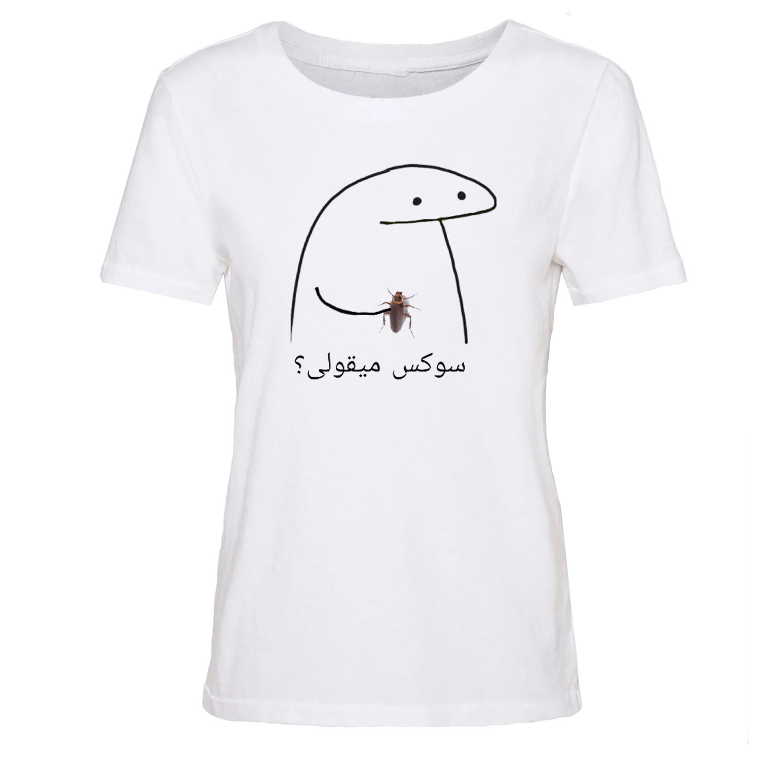 تی شرت آستین کوتاه زنانه مدل میقولی کد J369 رنگ سفید