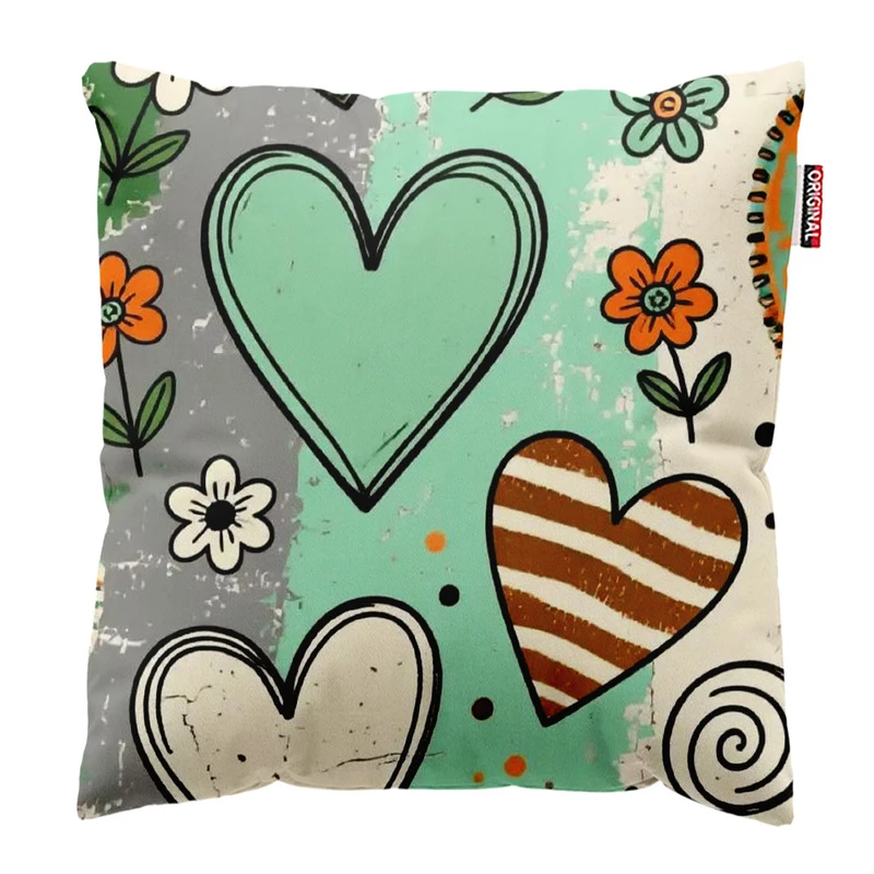 کوسن پاد آفرین طرح قلب کد 1617 سایز 30*30 سانتی متر