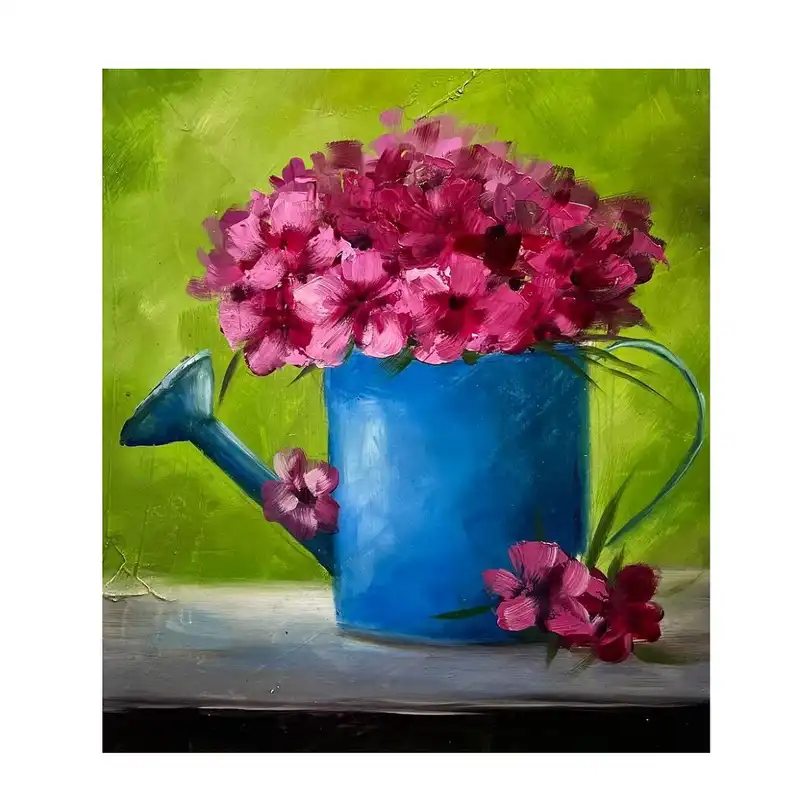 تابلو نقاشی رنگ روغن طرح گلدان کد VLZ97