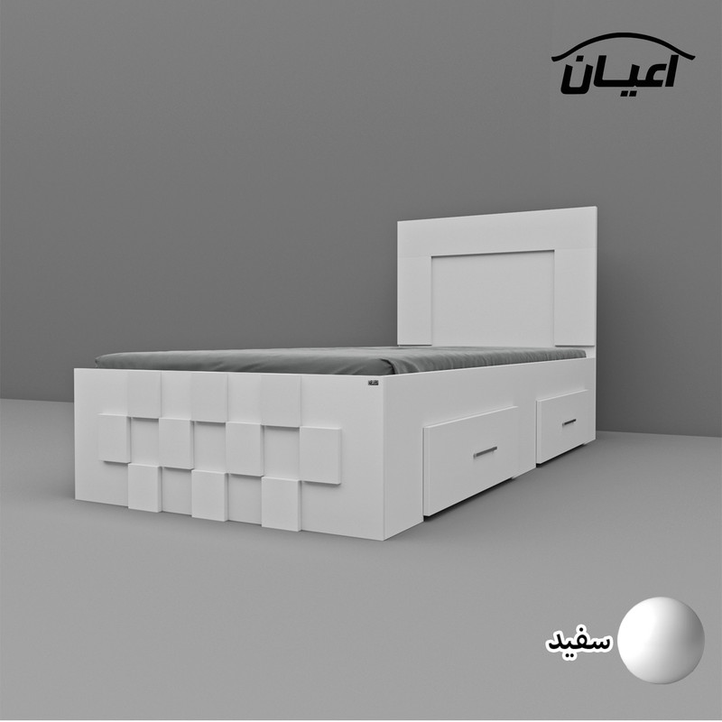 تخت خواب اعیان مدل FH614 یکنفره سایز 90x200 سانتی متر
