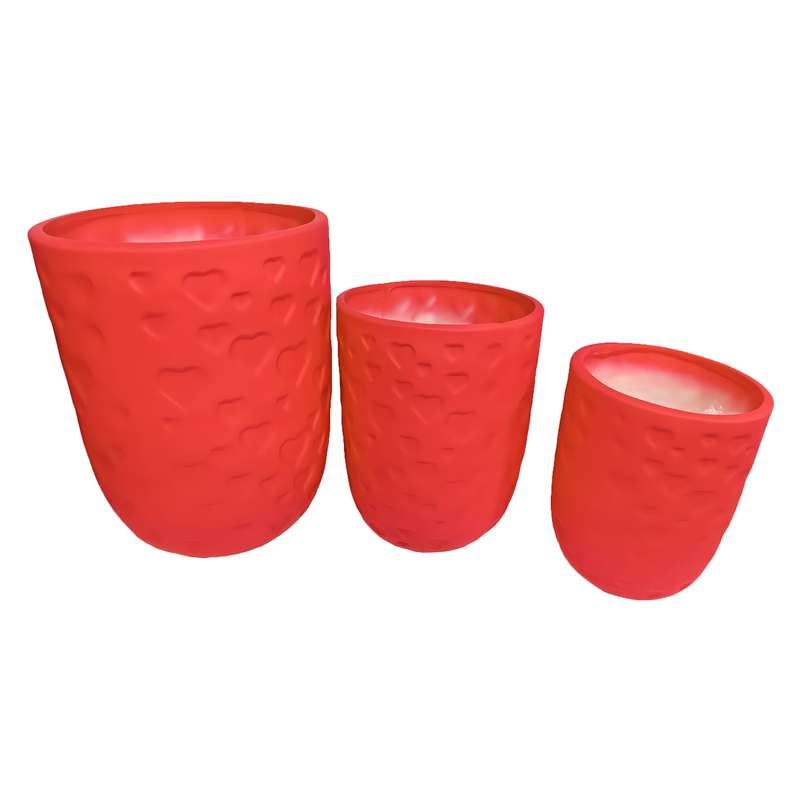 گلدان سرامیکی مدل پاستیلی مجموعه 3 عددی