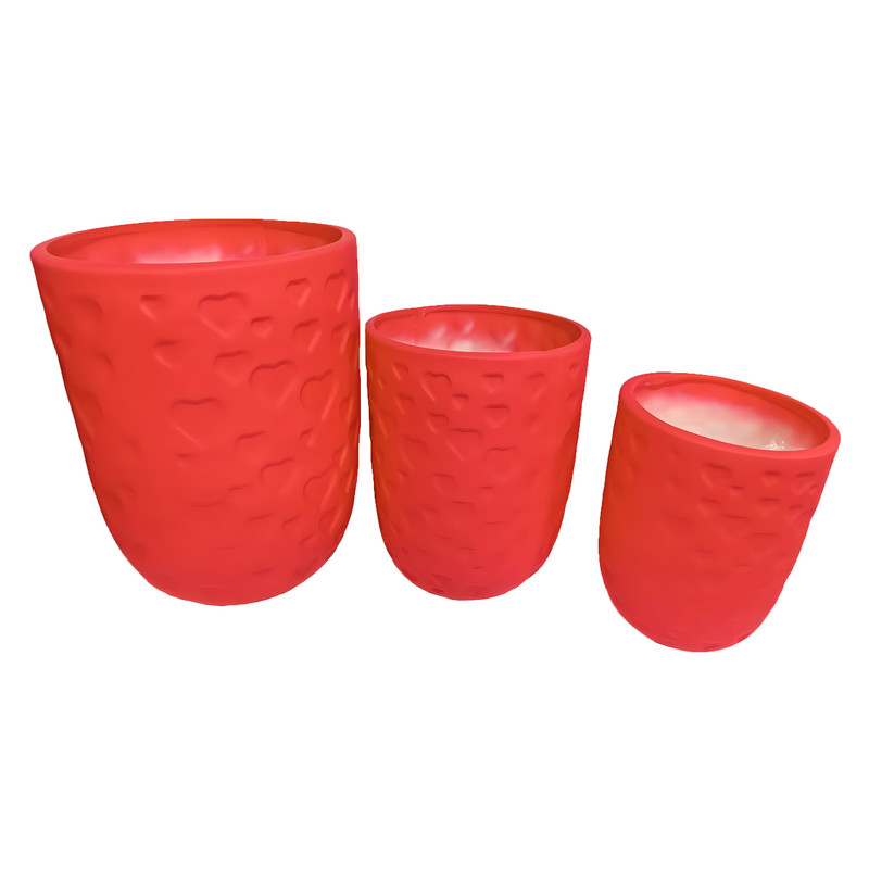 گلدان سرامیکی مدل پاستیلی مجموعه 3 عددی