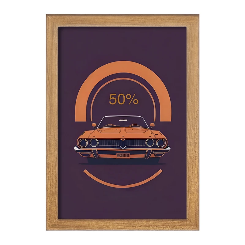 تابلو خندالو مدل ماشین کلاسیک کد F10438