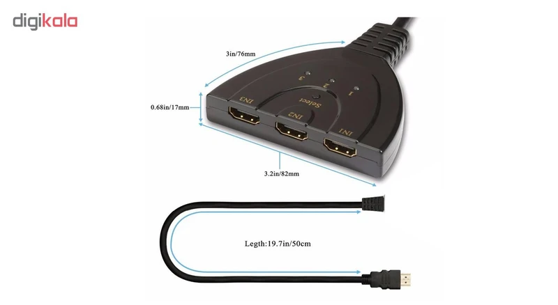 عکس شماره 6 : سوییچ 3 به 1 hdmi مدل 3d-01