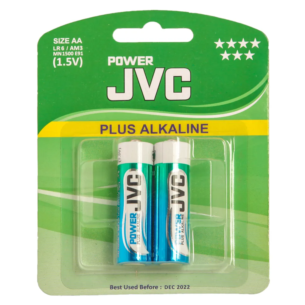 باتری قلمی جی وی سی مدل Plus Alkalaine بسته 2 عددی