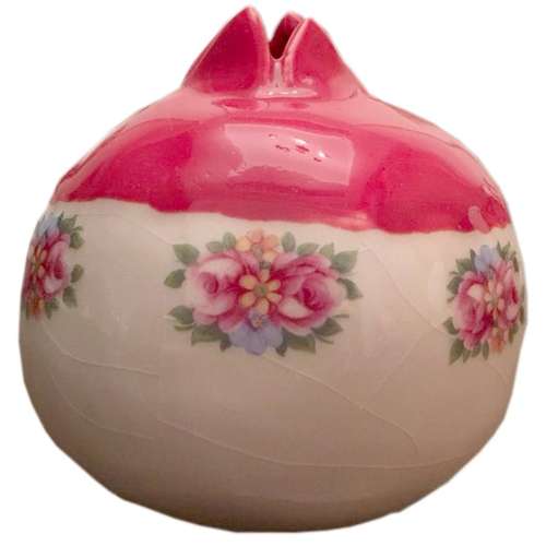 مجسمه سفالی بهار طرح انار گل سرخی