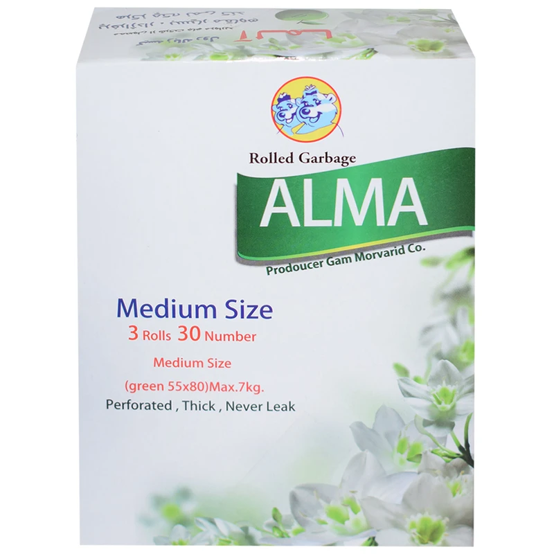 کیسه زباله جام مروارید مدل آلما سایز Medium بسته 3 عددی 