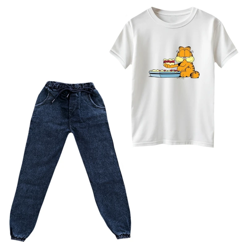 ست تی‌شرت و شلوار پسرانه مدل گارفیلد کد 5