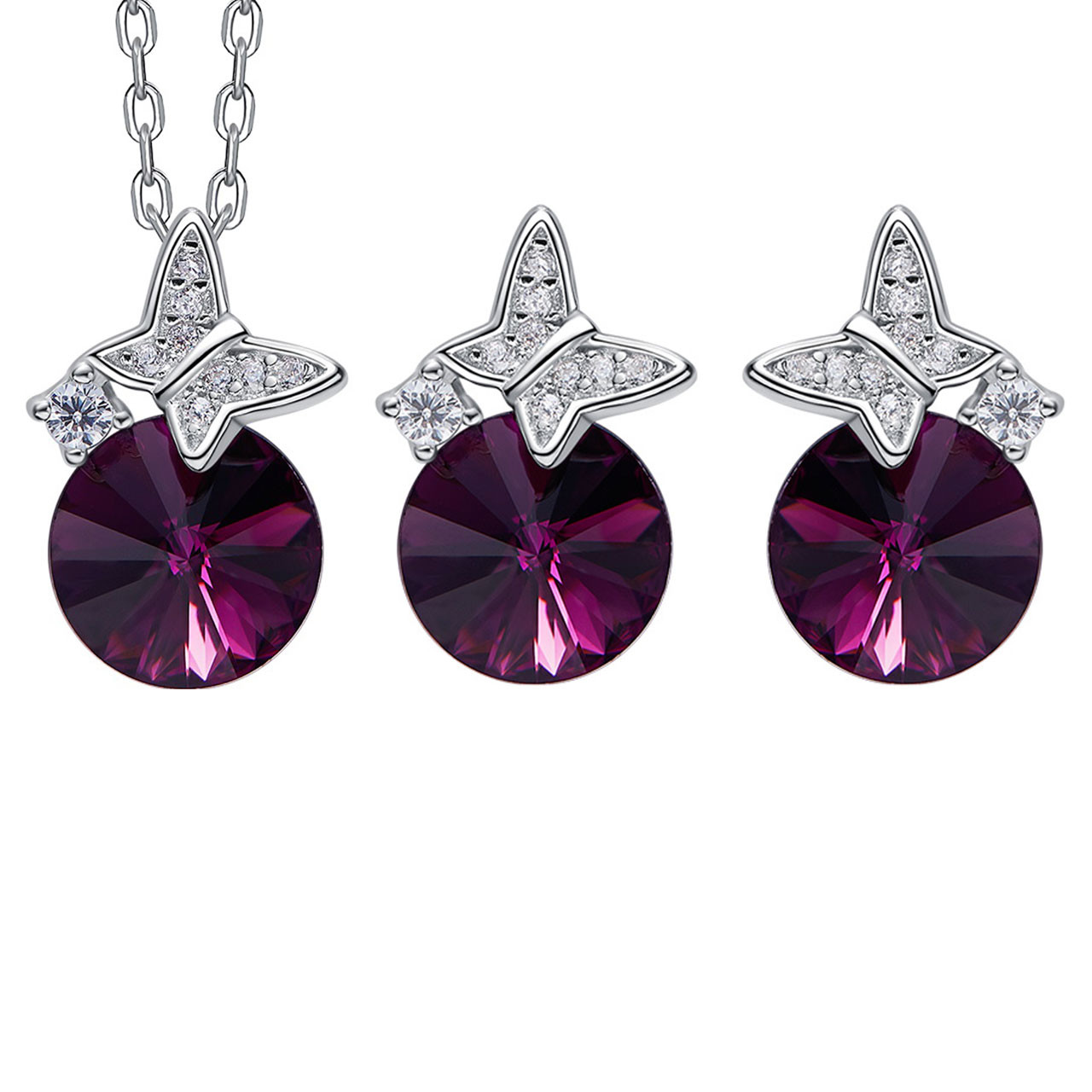 نیم ست نقره زنانه کوبیک مدل QP-8914 نیم ست نقره زنانه کوبیک مدل QP-8914