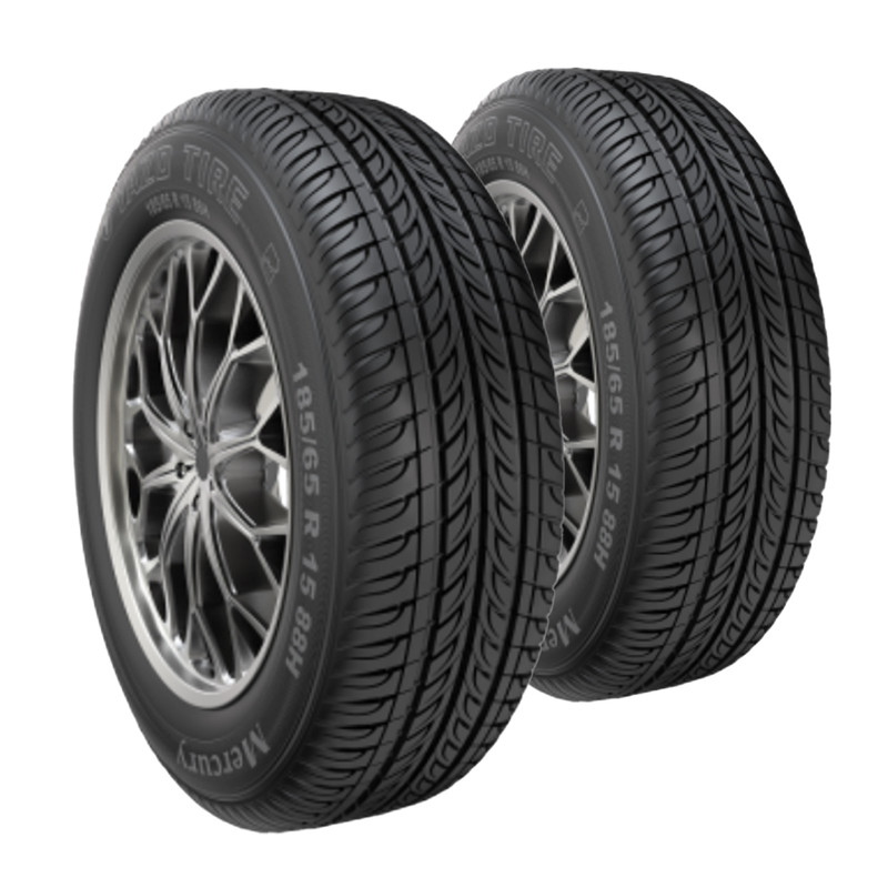 لاستیک خودرو سواری تیوبلس چهارفصل یزد تایر مدل T-Mercury سایز 185/65 R 15 تولید 1404 با چسبندگی D و پک 2 حلقه