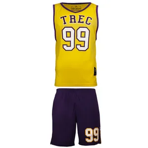 ست تاپ و شلوارک ورزشی مردانه ترک ویر مدل Yellow-Purple 99