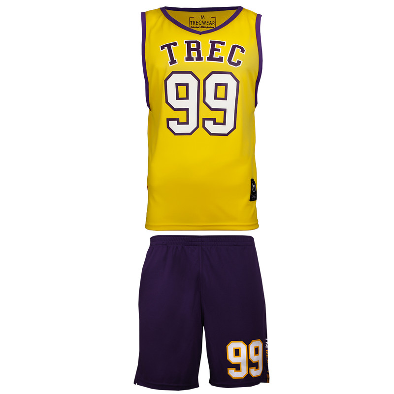ست تاپ و شلوارک ورزشی مردانه ترک ویر مدل Yellow-Purple 99