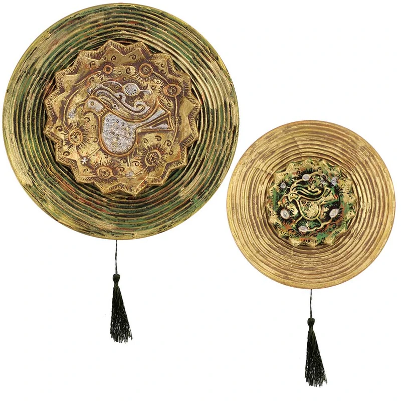 بشقاب دیوارکوب  سفالی مدل پرنده مجموعه 2 عددی