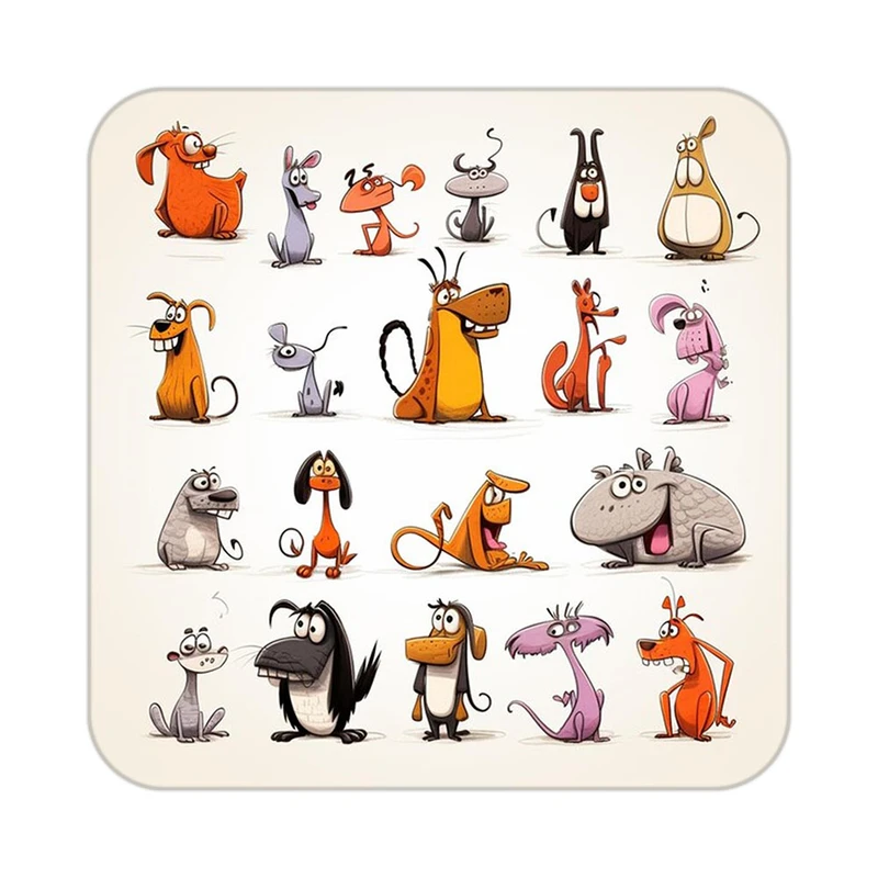 زیر لیوانی کاکتی طرح حیوانات کارتونی مدل mp27743