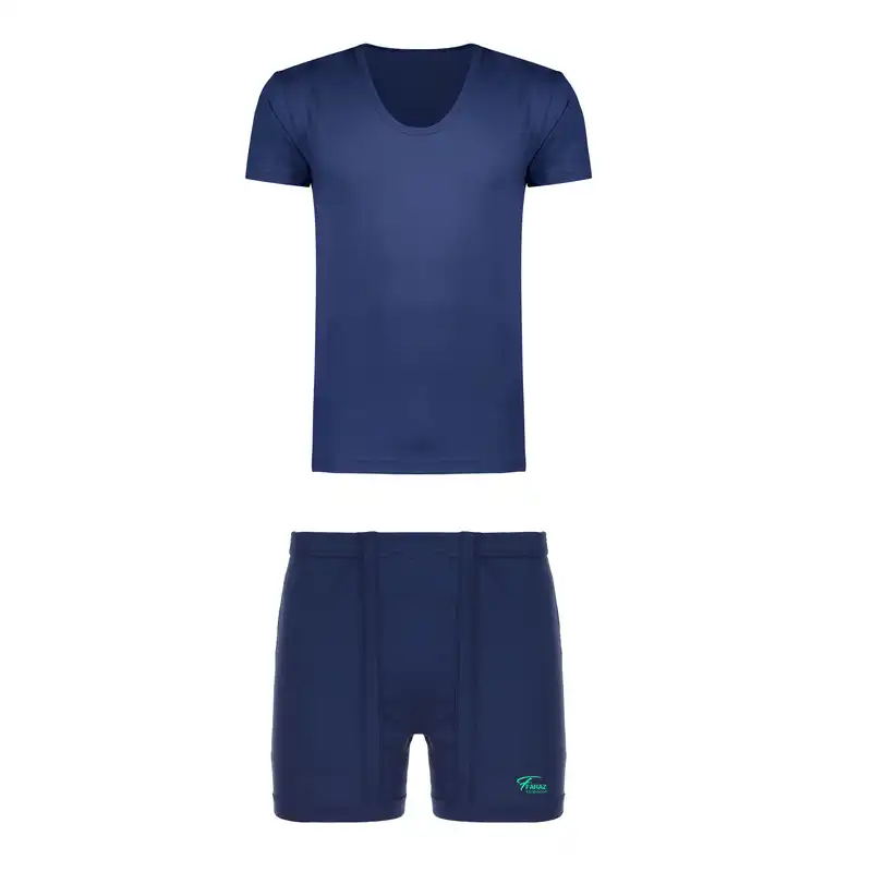 ست شورت و زیرپوش پسرانه مدل Z1 رنگ آبی نفتی