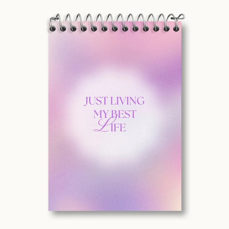 دفتر یادداشت 50 برگ خندالو طرح Just Living My Best Life کد N2360