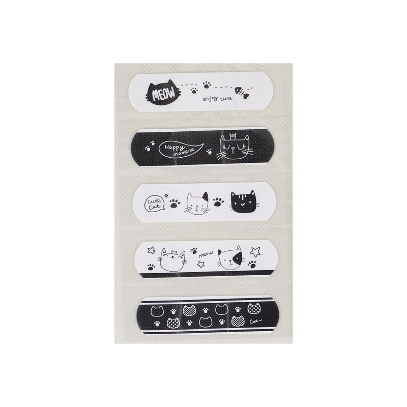 چسب زخم مدل فانتزی طرح گربه کیوت کد 033 بسته 5 عددی