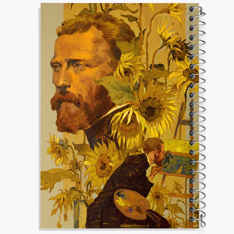 دفتر شطرنجی 50 برگ خندالو مدل ونسان ونگوگ کد F1289