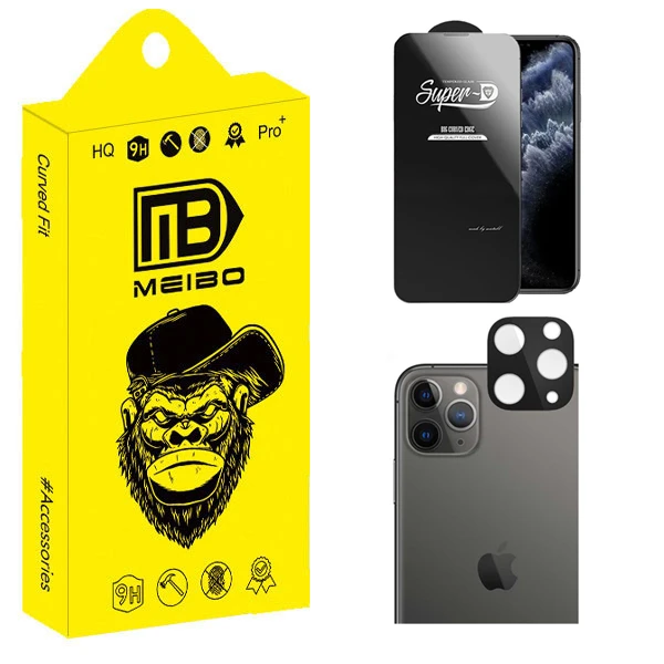 محافظ صفحه نمایش میبو مدل Clear SuperD مناسب برای گوشی موبایل اپل iPhone 11 Pro به همراه محافظ لنز دوربین