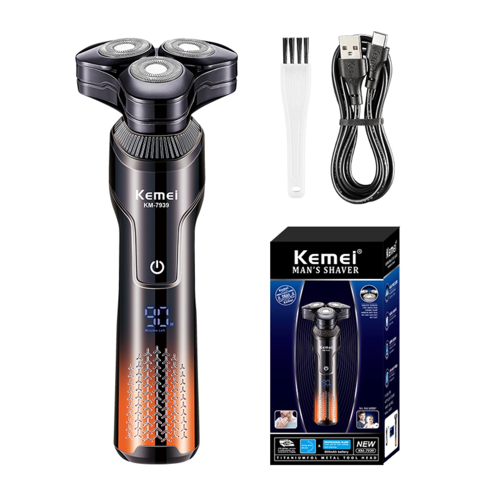 ست ماشین اصلاح موی صورت و بدن کیمی شارژی مدل KM-7939 -  - 10