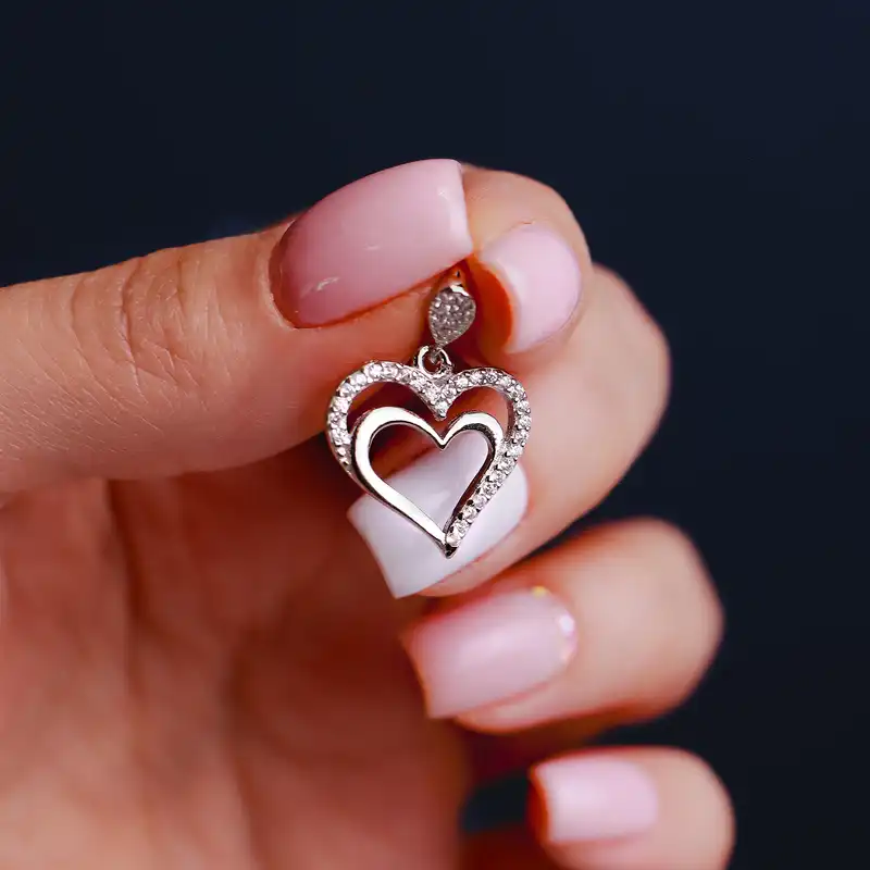 آویز گردنبند نقره زنانه جی تی ای مدل قلب