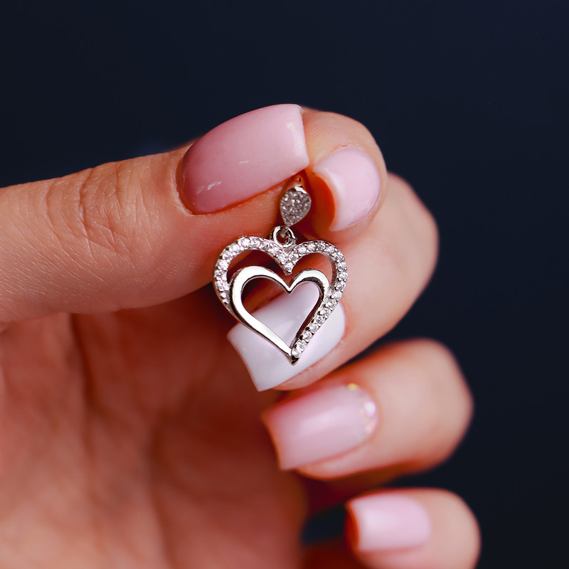 آویز گردنبند نقره زنانه جی تی ای مدل قلب