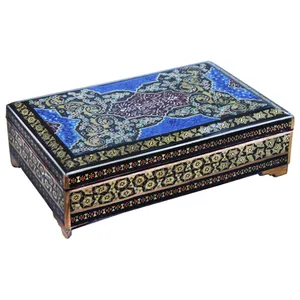 جعبه جواهرات خاتم کاری مدل 1422 طرح تذهیب کد 4575