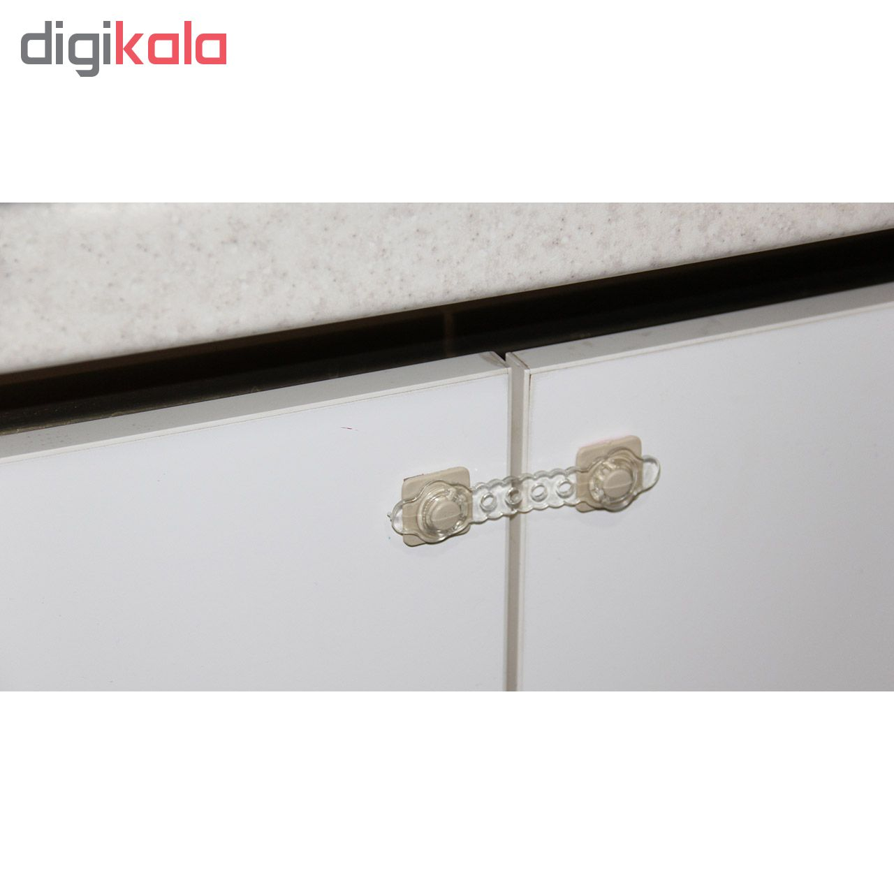 قفل کابینت عزیزی بسته 4 عددی به همراه محافظ لبه