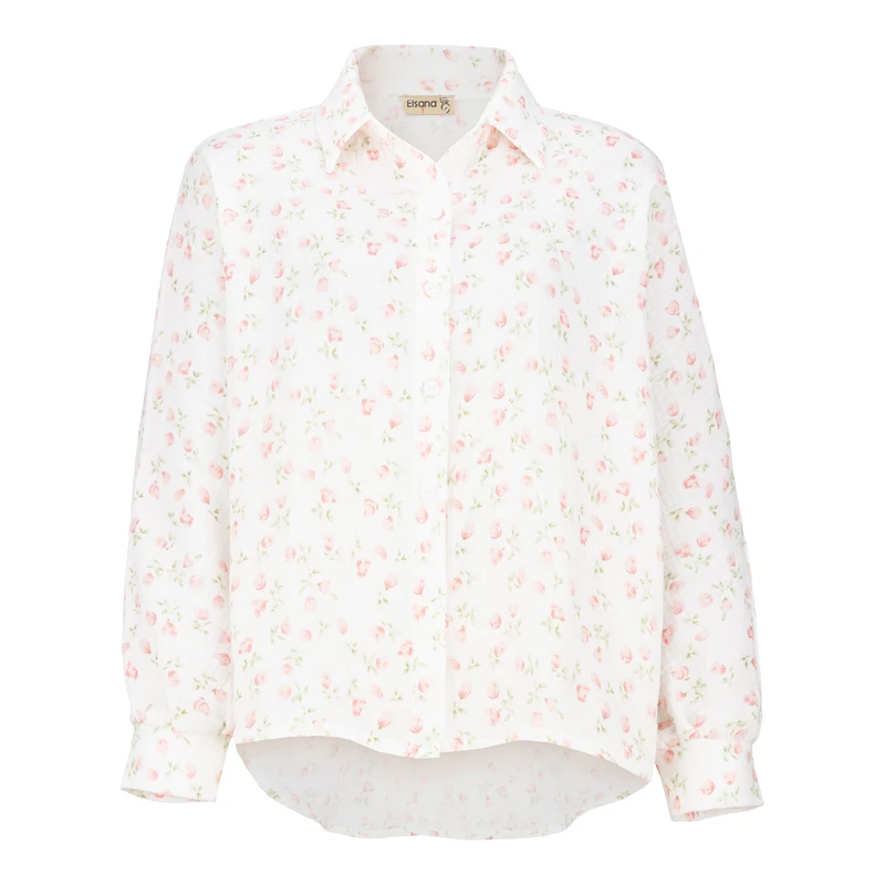 شومیز آستین بلند یقه برگردان زنانه السانا مدل فرزان کد 243716