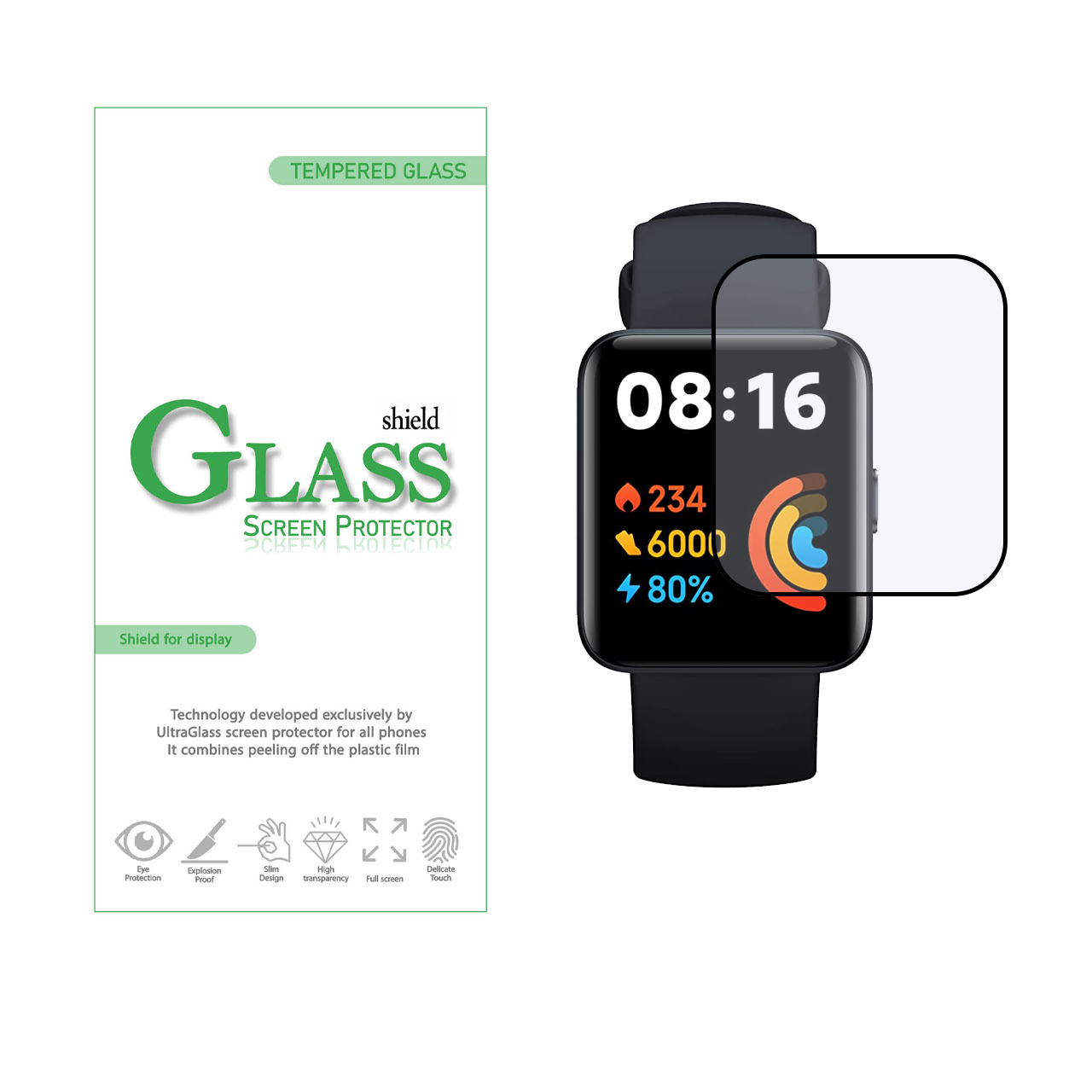 محافظ صفحه نمایش شیلد گلس مدل PMMA مناسب برای ساعت هوشمند شیائومی Redmi Watch 2 Lite