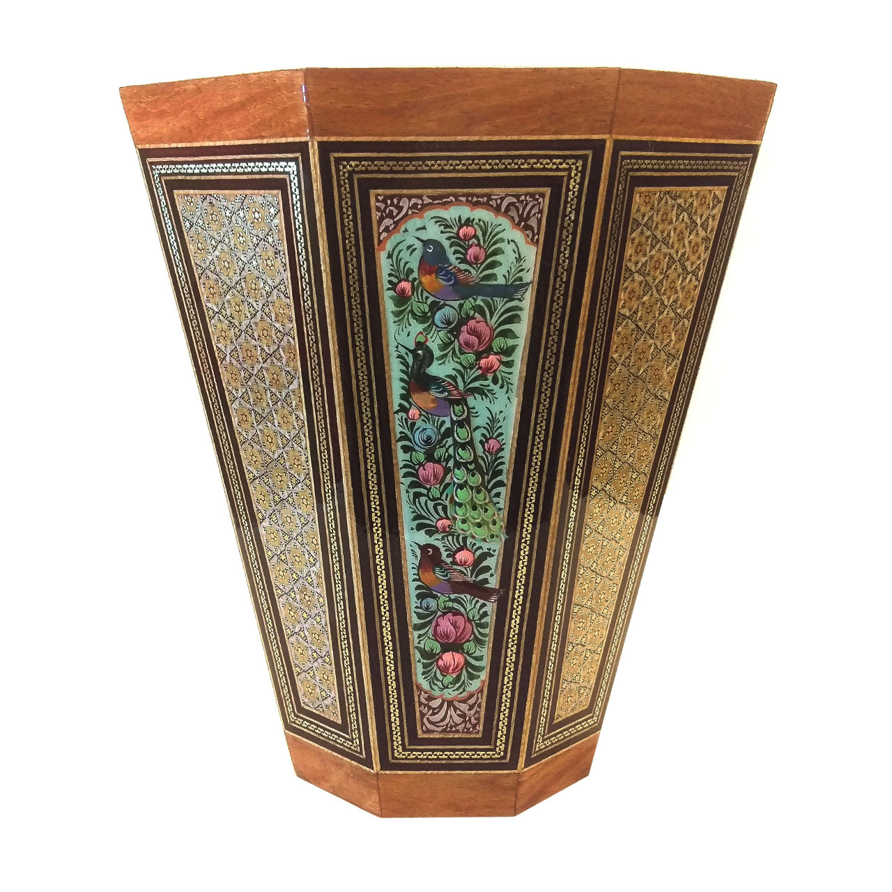 سطل خاتم لوح هنر طرح گل و پرنده کد 1064
