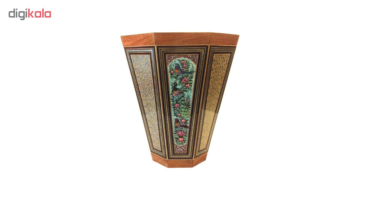 سطل خاتم لوح هنر طرح گل و پرنده کد 1064