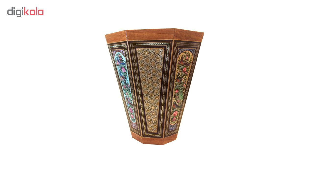 سطل خاتم لوح هنر طرح گل و پرنده کد 1064