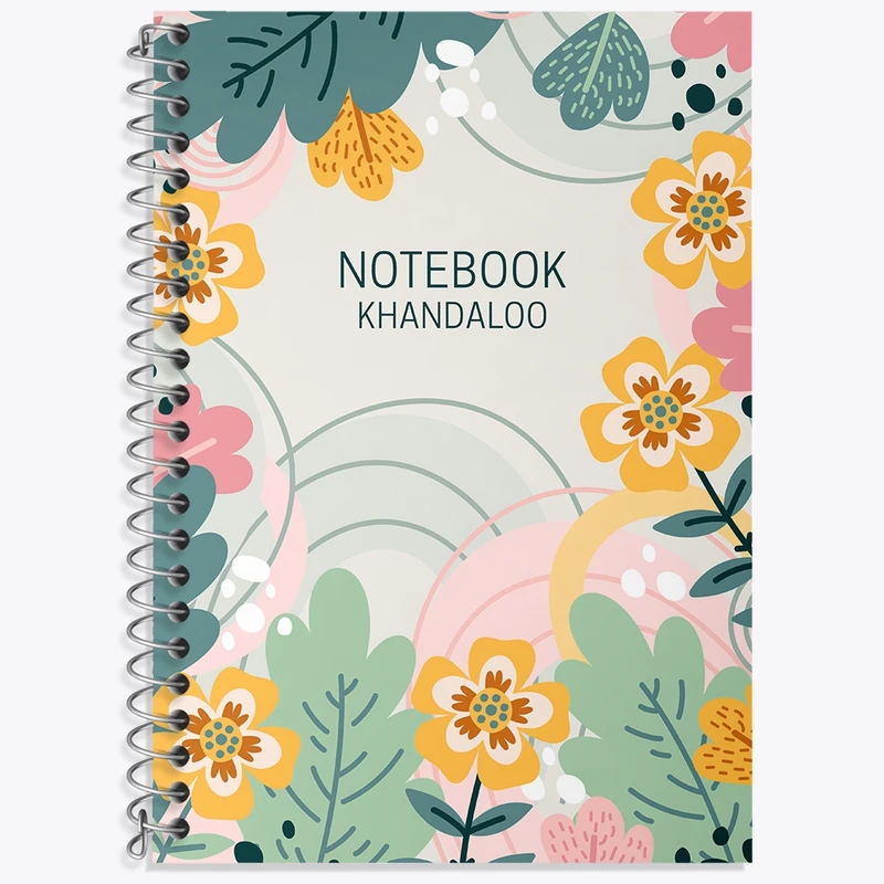 دفتر زبان 50 برگ خندالو مدل دو خط طرح گل گلی کد N968