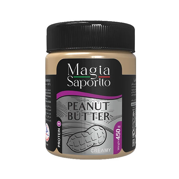 کره بادام زمینی پروتئین وی کرمی ماجیا ساپوریتو - 450 گرم